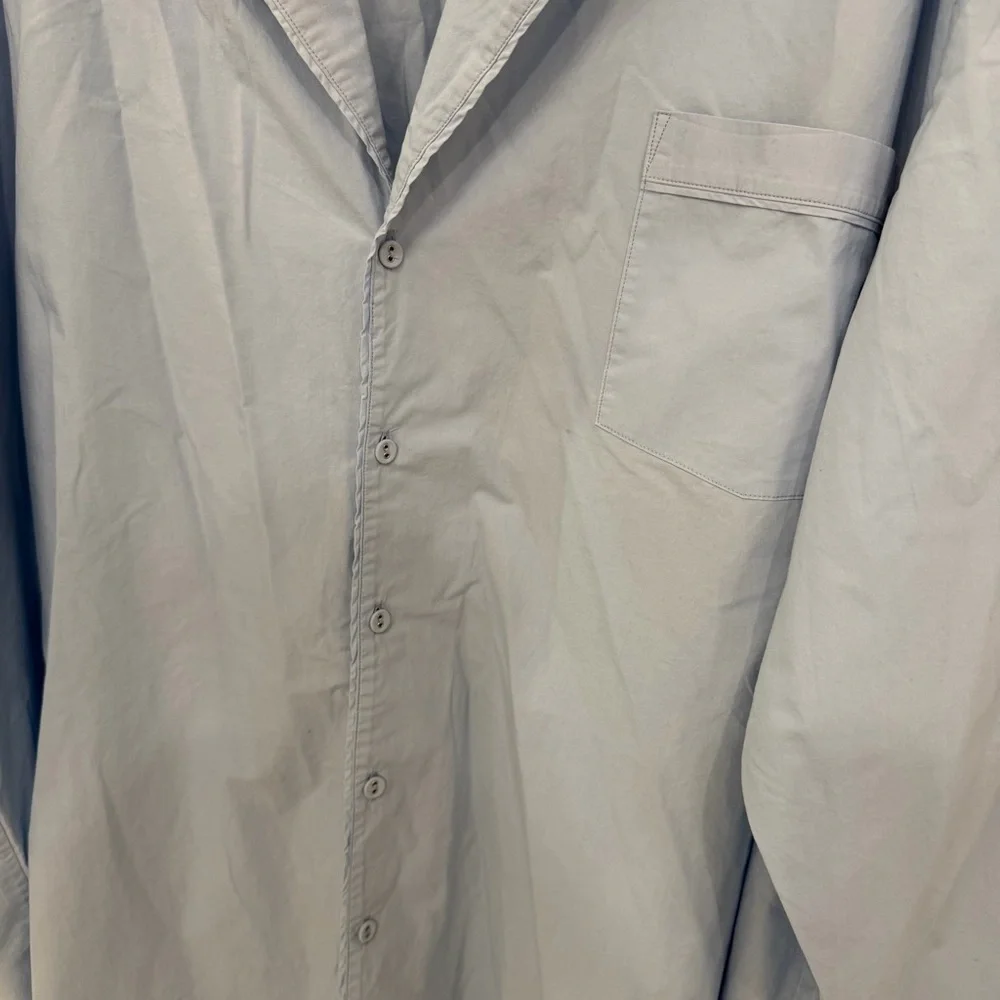Light Blue Women's Button-Front Sleep Shirt